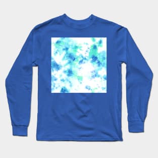 Blue and Green Tie-Dye Spots Long Sleeve T-Shirt